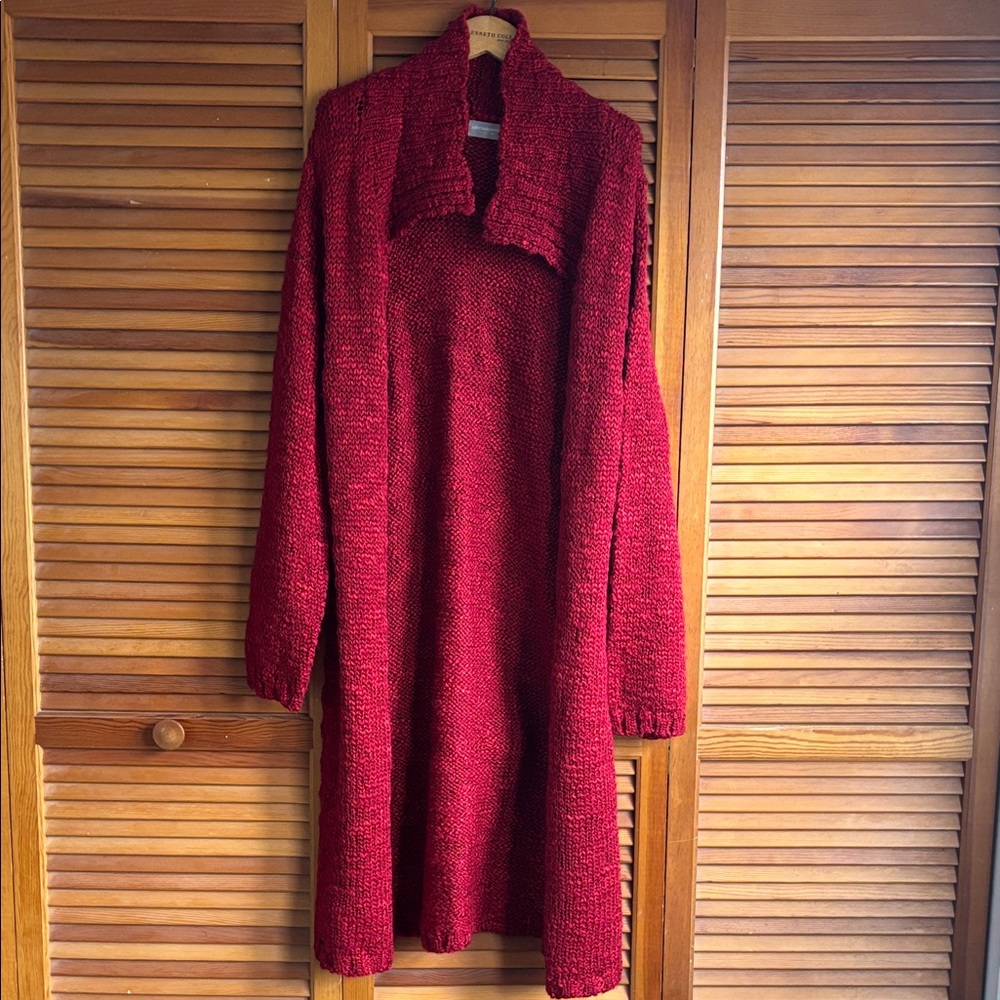 Liz Claiborne Red Knit Wool Blend Cardigan Sweater Size XL